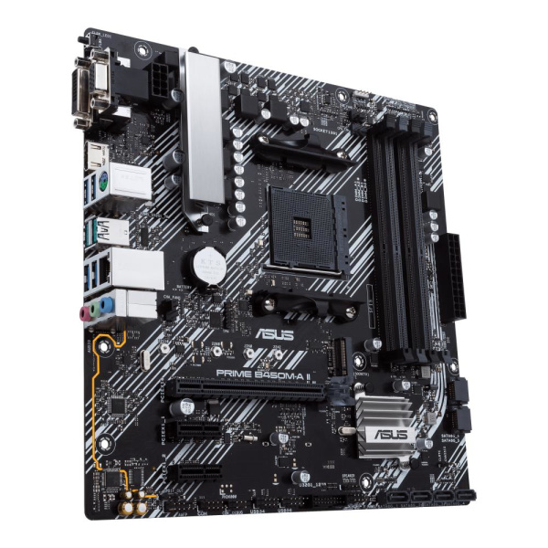 Mainboard ASUS AMD B450 SAM4 MicroATX 2xPCI-Express 2.0 1x 1xPCI-Express 3.0 16x 1xM.2 Memory DDR4 Memory slots 2 1x15pin D-sub 1xDVI 1xHDMI 2xAudio-In 1xAudio-Out 2xUSB 2.0 4xUSB 3.2 1xPS/2 1xRJ45 PRIMEB450M-KII - Image 3