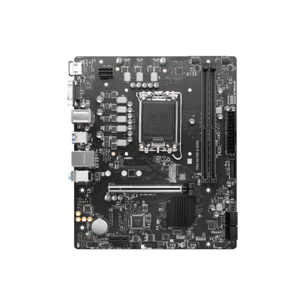 Mainboard MSI Intel H610 LGA1700 MicroATX Memory DDR4 Memory slots 2 1xPCI-Express 1x 1xPCI-Express 16x 1xM.2 1x15pin D-sub 1xHDMI 4xUSB 2.0 2xUSB 3.2 1xPS/2 1xRJ45 3xAudio port PROH610M-EDDR4 - Image 2