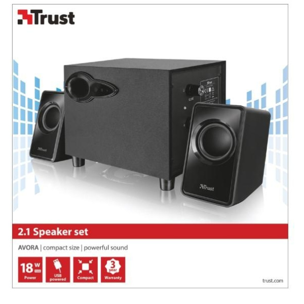  Trust WiFi 20442 Avora 2.1 PC Speakers with Subwoofer for  Computer and Laptop, USB Powered, 18 W : Electronics