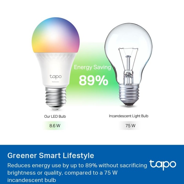 Smart Light Bulb TP-LINK Power consumption 8.6 Watts Luminous flux 1055 Lumen 6500 K 240V Beam angle 220 degrees TAPOL535E - Image 3