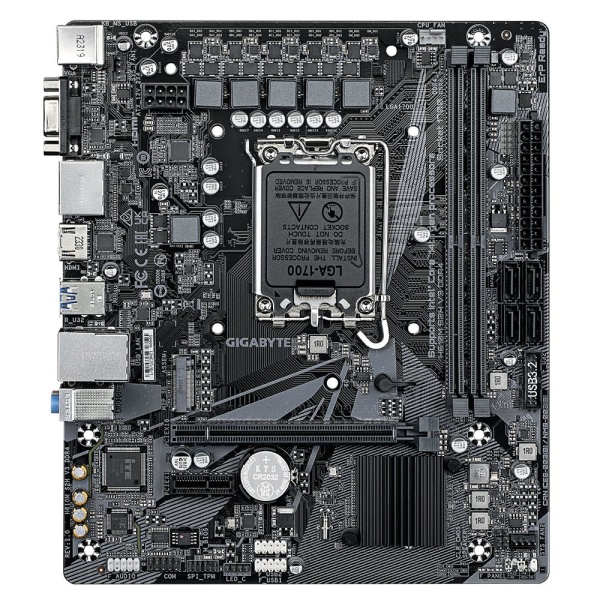 Mainboard GIGABYTE Intel H610 LGA1700 Micro-ATX Memory DDR4 Memory slots 2 1xPCI-Express 3.0 1x 1xPCI-Express 4.0 16x 1xM.2 1x15pin D-sub 1xHDMI 2xDisplayPort 4xUSB 2.0 2xUSB 3.2 1xPS/2 1xRJ45 3xAudio port H610MS2HV3DDR4 - Image 2