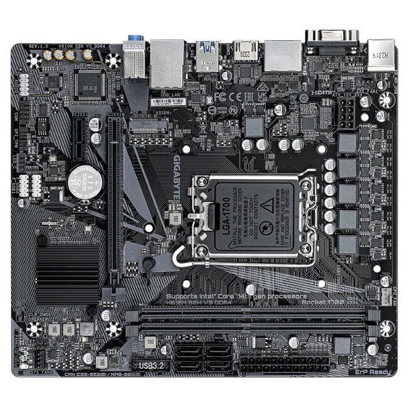 Mainboard GIGABYTE Intel H610 LGA1700 Micro-ATX Memory DDR4 Memory slots 2 1xPCI-Express 3.0 1x 1xPCI-Express 4.0 16x 1xM.2 1x15pin D-sub 1xHDMI 2xDisplayPort 4xUSB 2.0 2xUSB 3.2 1xPS/2 1xRJ45 3xAudio port H610MS2HV3DDR4 - Image 4