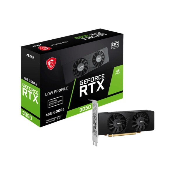 Graphics Card MSI NVIDIA GeForce RTX 3050 6 GB GDDR6 96 bit PCIE 4.0 16x Dual Slot Fansink 2xHDMI 1xDisplayPort RTX3050LP6GOC