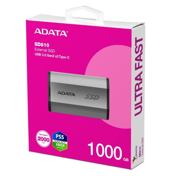 External SSD ADATA SD810 2TB USB-C Write speed 2000 MBytes/sec Read speed 2000 MBytes/sec SD810-2000G-CSG - Image 5