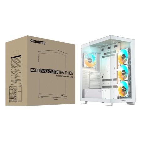 Case GIGABYTE MidiTower Case product features Transparent panel ATX MicroATX MiniITX Colour White GB-C500PIST - Image 8
