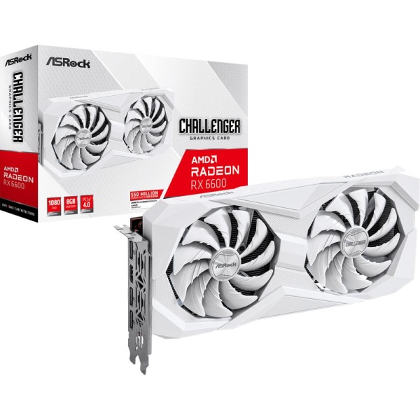 Graphics Card ASROCK AMD Radeon RX 6600 8 GB GDDR6 128 bit PCIE 4.0 8x GPU 1626 MHz Two and Half Slot Fansink 1xHDMI 3xDisplayPort RX6600CLW8G