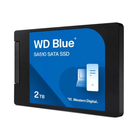SSD WESTERN DIGITAL Blue SA510 2TB SATA 3.0 Write speed 520 MBytes/sec Read speed 560 MBytes/sec 2,5" TBW 500 TB MTBF 1750000 hours WDS200T3B0A - Image 2