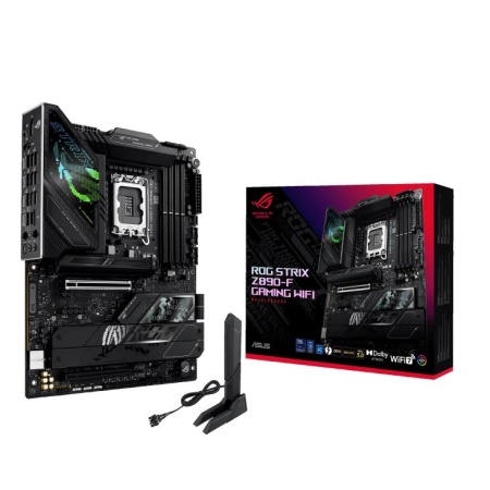 Mainboard ASUS Intel Z890 LGA1851 ATX Memory DDR5 Memory slots 4 1xPCI-Express 4.0 16x 1xPCI-Express 5.0 16x 5xM.2 1xHDMI 1xDisplayPort 1xAudio-In 1xAudio-Out 2xUSB 2.0 4xUSB 3.0 4xUSB 3.1 2xUSB-C 2xUSB-C w/Thunderbolt 1xOptical S/PDIF 1xRJ45 ROGSTRIXZ890-FGAMWIFI - Image 2
