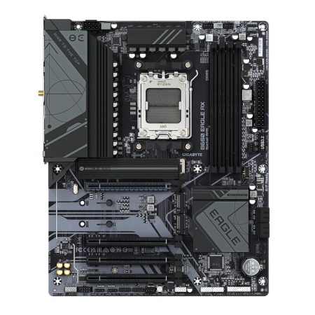 Mainboard GIGABYTE AMD B650 SAM5 ATX Memory DDR5 Memory slots 4 1xPCI-Express 16x 3xPCI-Express 3.0 16x 3xM.2 2xHDMI 1xDisplayPort 6xUSB 2.0 2xUSB 3.2 1xUSB-C 1xRJ45 3xAudio port B650EAGLEAX1.1 - Image 2