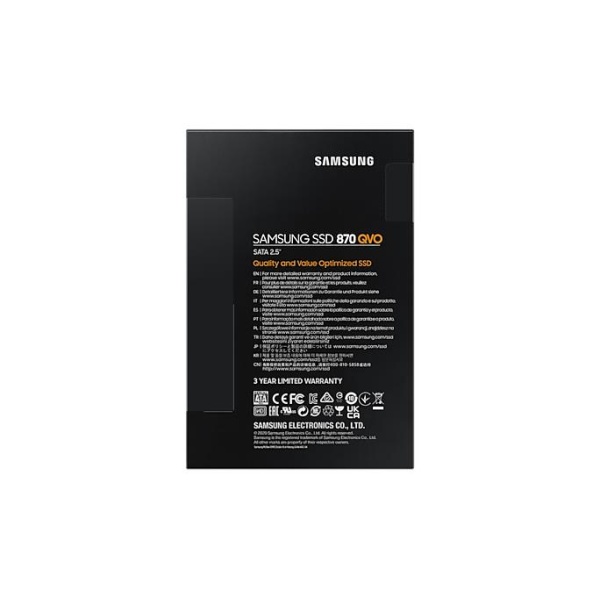 SSD SAMSUNG 870 QVO 2TB SATA 3.0 Write speed 530 MBytes/sec Read speed 560 MBytes/sec TBW 720 TB MTBF 1500000 hours MZ-77Q2T0BW - Image 9