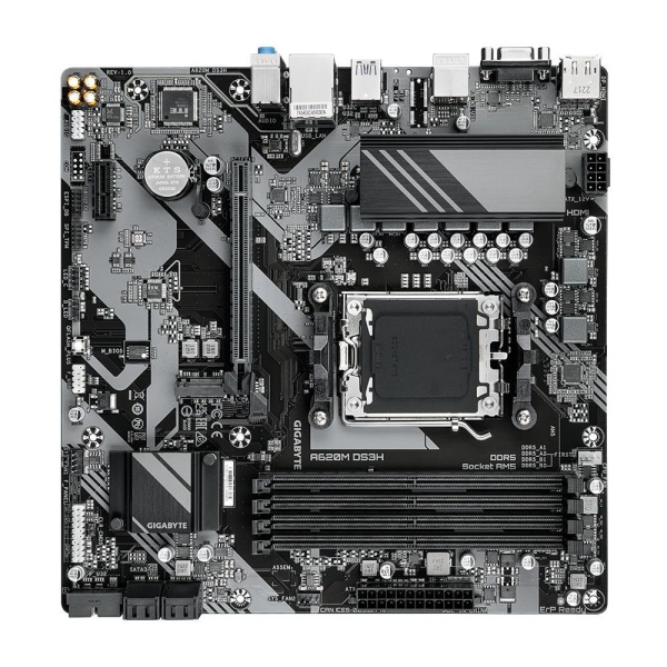 Mainboard GIGABYTE AMD A620 SAM5 Micro-ATX Memory DDR5 Memory slots 4 1xPCI-Express 4x 1xPCI-Express 3.0 1x 1xM.2 1x15pin D-sub 1xHDMI 1xDisplayPort 4xUSB 2.0 1xUSB 3.2 1xUSB-C 1xPS/2 1xRJ45 3xAudio port A620MDS3H1.1 - Image 4