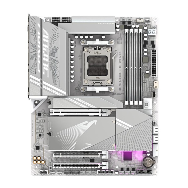 Mainboard GIGABYTE AMD X870E SAM5 ATX Memory DDR5 Memory slots 4 1xPCI-Express 3.0 2x 1xPCI-Express 4.0 4x	 1xPCI-Express 5.0 16x 4xM.2 1xHDMI 4xUSB 2.0 6xUSB 3.2 2xUSB-C 1xOptical S/PDIF 1xRJ45 2xAudio port X870AELITEWF7ICE - Image 2