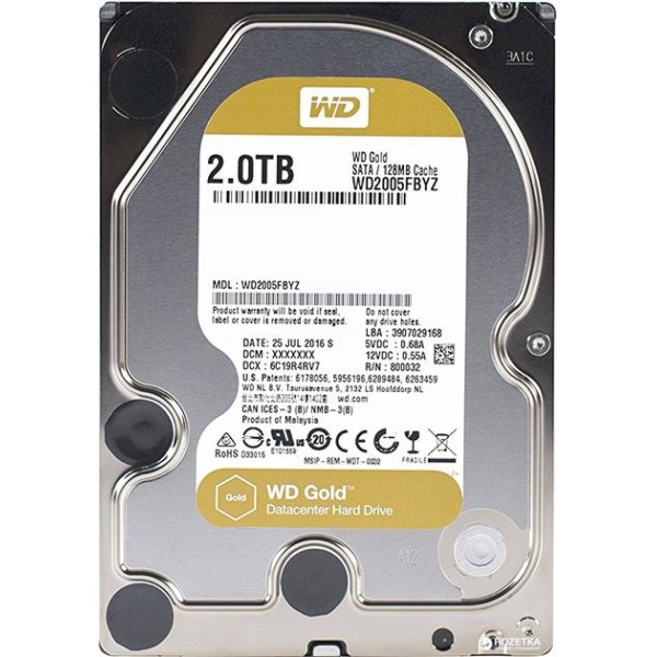 HDD WESTERN DIGITAL Gold 2TB SATA 3.0 128 MB 7200 rpm 3,5" WD2005FBYZ - Image 2