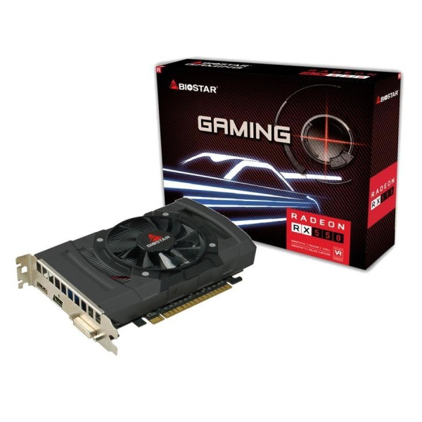 Graphics Card BIOSTAR AMD Radeon RX 550 4 GB GDDR5 128 bit PCIE 3.0 16x GPU 1100 MHz Single Slot Fansink 1xDVI-D 1xHDMI 1xDisplayPort VA5505RF41