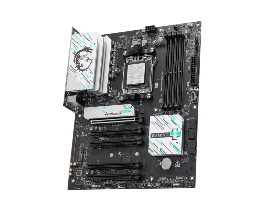 Mainboard MSI AMD B840 SAM5 ATX Memory slots 4 5xPCI-Express 16x 2xM.2 1xHDMI 1xAudio-In 1xAudio-Out 1xMicrophone 4xUSB 2.0 3xUSB 3.2 1xUSB-C 1xRJ45 B840GAMINGPLUSWIFI - Image 3