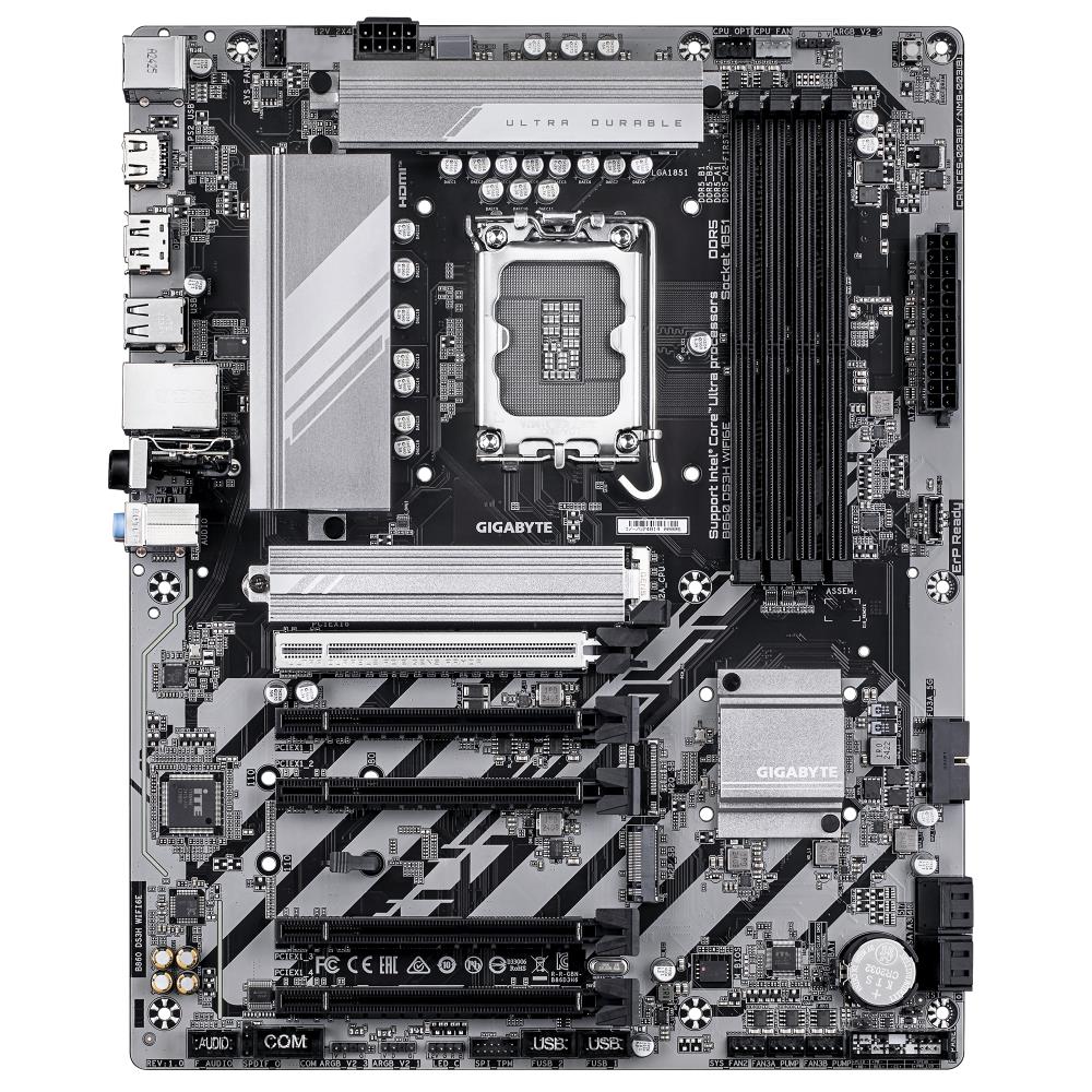 Mainboard GIGABYTE Intel B860 Express LGA1851 ATX Memory DDR5 5xPCI-Express 16x 2xM.2 1xHDMI 1xDisplayPort 1xAudio-In 1xAudio-Out 1xMicrophone 1xUSB 2.0 1xUSB 3.2 1xUSB-C 1xPS/2 1xRJ45 B860DS3HWIFI6E1.0 - Image 2