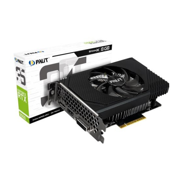 Graphics Card PALIT NVIDIA GeForce RTX 3050 8 GB GDDR6 128 bit PCIE 4.0 16x GPU 1552 MHz Dual Slot Fansink 1xDVI-D 1xHDMI 1xDisplayPort NE63050018P1-1070F