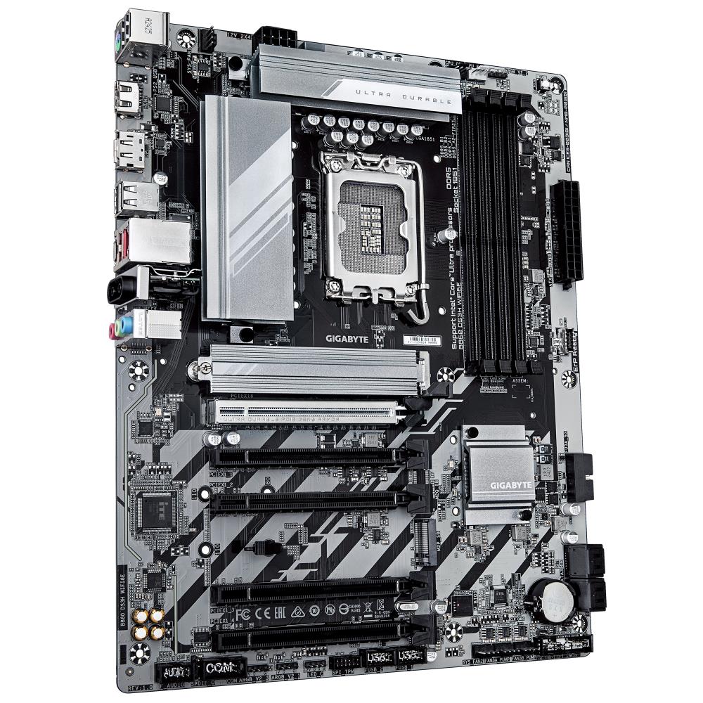 Mainboard GIGABYTE Intel B860 Express LGA1851 ATX Memory DDR5 5xPCI-Express 16x 2xM.2 1xHDMI 1xDisplayPort 1xAudio-In 1xAudio-Out 1xMicrophone 1xUSB 2.0 1xUSB 3.2 1xUSB-C 1xPS/2 1xRJ45 B860DS3HWIFI6E1.0 - Image 3