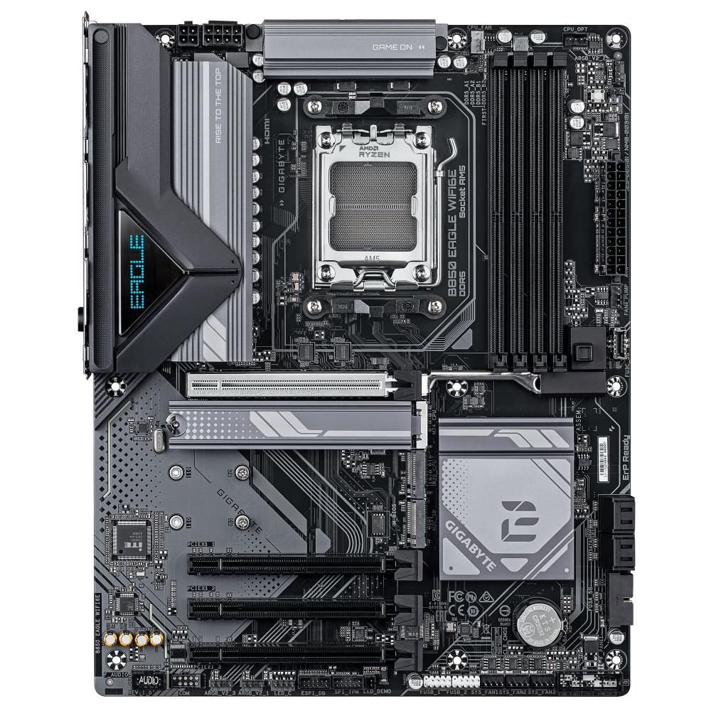 Mainboard GIGABYTE AMD B850 SAM5 ATX Memory DDR5 Memory slots 4 3xPCI-Express 16x 3xM.2 1xHDMI 1xDisplayPort 4xUSB 2.0 4xUSB 3.2 1xUSB-C 1xRJ45 3xAudio port B850EAGLEWIFI6E - Image 2