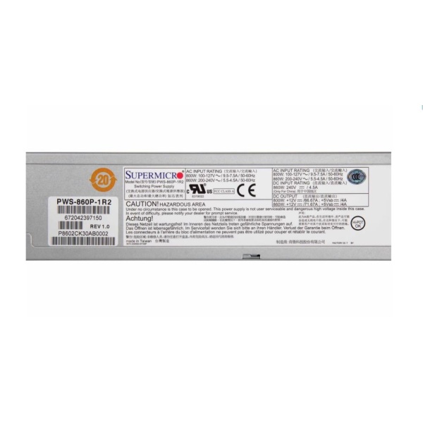 SERVER ACC PSU 860W REDUNDANT/PWS-860P-1R2 SUPERMICRO - Image 3