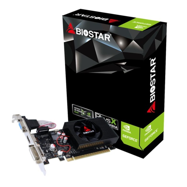 Graphics Card BIOSTAR NVIDIA GeForce GT 730 4 GB DDR3 128 bit PCIE 2.0 16x Memory 1333 MHz GPU 730 MHz Single Slot Fansink 1x15pin D-sub 1xDVI-D 1xHDMI VN7313TH41
