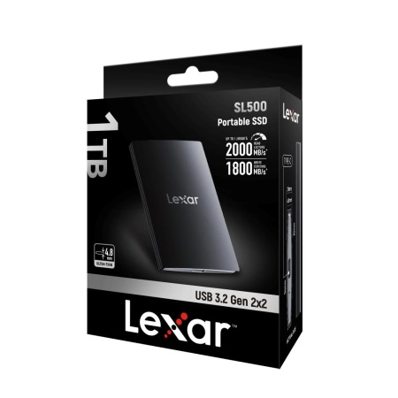External SSD LEXAR SL500 4TB USB 3.2 Write speed 1800 MBytes/sec Read speed 2000 MBytes/sec LSL500X004T-RNBNG - Image 2