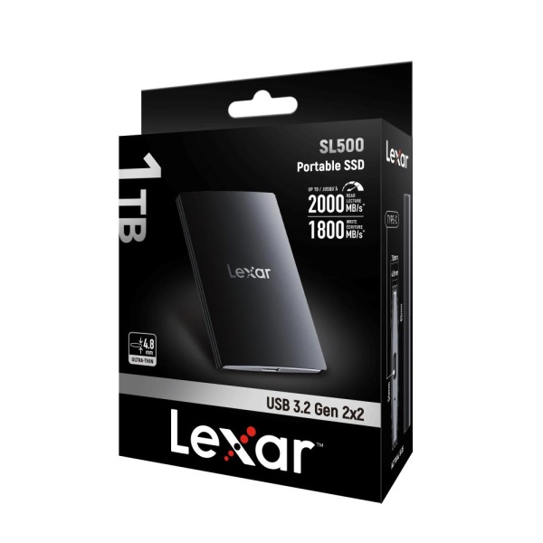 External SSD LEXAR SL500 4TB USB 3.2 Write speed 1800 MBytes/sec Read speed 2000 MBytes/sec LSL500X004T-RNBNG - Image 2