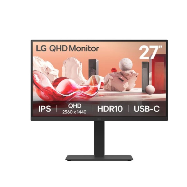 LCD Monitor LG 27BA75QB-B 27" Panel IPS 2560x1440 16:9 100Hz Matte Speakers Swivel Pivot Height adjustable Tilt Colour Black 27BA75QB-B