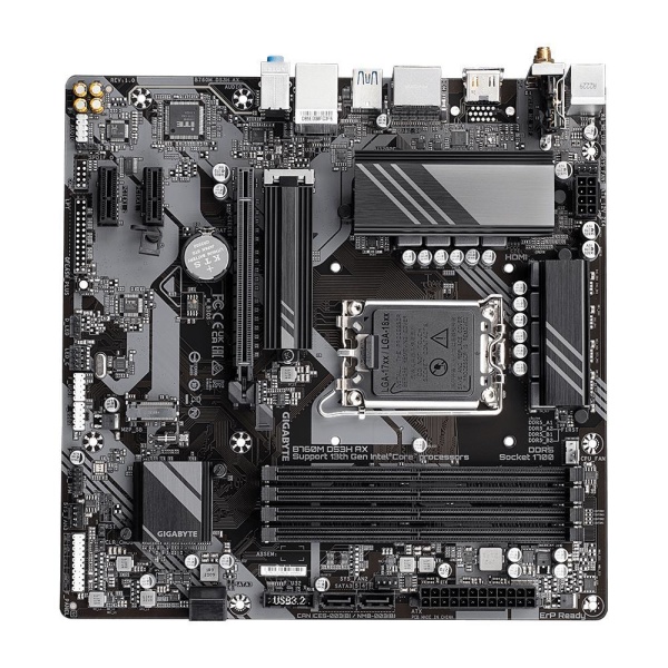 Mainboard GIGABYTE Intel B760 Express LGA1700 Micro-ATX Memory DDR5 Memory slots 4 2xPCI-Express 3.0 1x 1xPCI-Express 4.0 16x 2xM.2 1xHDMI 2xDisplayPort 2xAudio-In 1xAudio-Out 2xUSB 2.0 3xUSB 3.2 1xUSB-C 1xPS/2 1xRJ45 B760MDS3HAX1.2 - Image 5