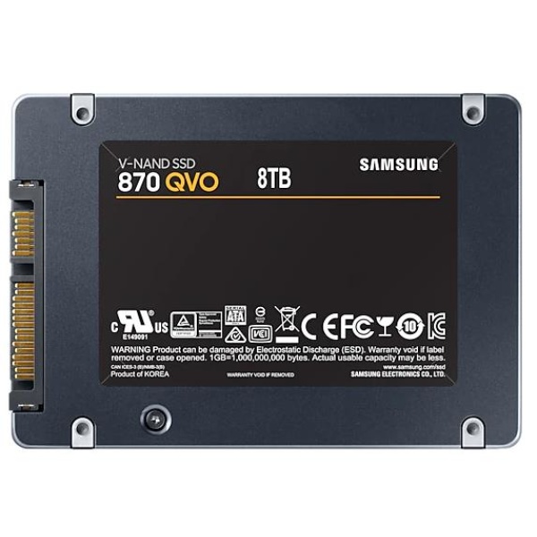SSD SAMSUNG 870 QVO 8TB SATA 3.0 Write speed 530 MBytes/sec Read speed 560 MBytes/sec 2,5" TBW 2880 TB MTBF 1500000 hours MZ-77Q8T0BW - Image 2