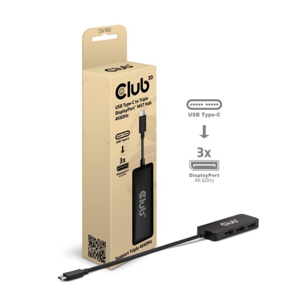 I/O HUB USB-C 3PORT DP/CSV-1553 CLUB3D - Image 2