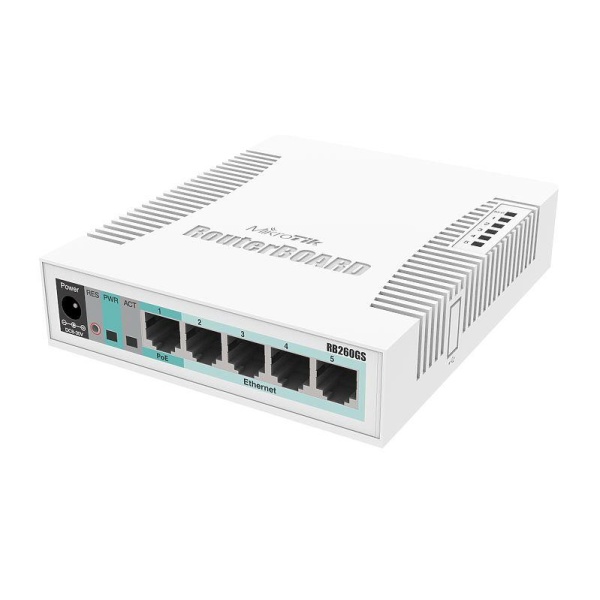 Switch MIKROTIK CSS106-5G-1S Desktop/pedestal 5x10Base-T / 100Base-TX / 1000Base-T 1xSFP CSS106-5G-1S