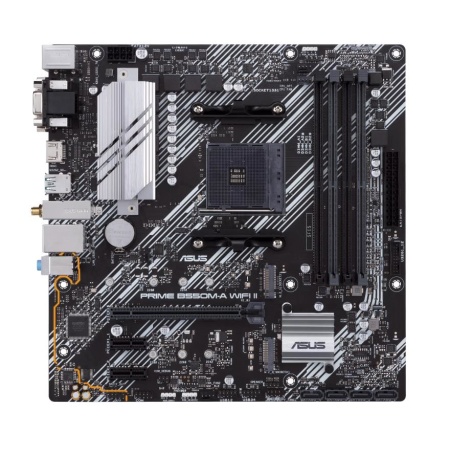 Mainboard ASUS AMD B550 SAM4 MicroATX Memory DDR4 Memory slots 4 2xPCI-Express 3.0 1x 1xPCI-Express 4.0 16x 2xM.2 1x15pin D-sub 1xDVI-D 1xHDMI 2xAudio-In 1xAudio-Out 6xUSB 3.2 1xPS/2 1xRJ45 PRIMEB550M-AWIFIII - Image 2