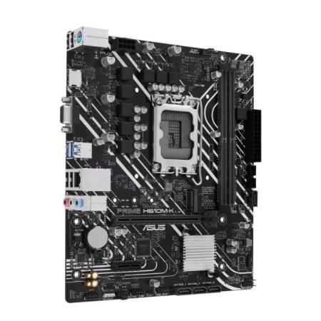 Mainboard ASUS Intel H610 LGA1700 Micro-ATX Memory DDR5 Memory slots 2 1xPCI-Express 3.0 1x 1xPCI-Express 4.0 16x 1xM.2 1x15pin D-sub 1xHDMI 4xUSB 2.0 2xUSB 3.2 1xPS/2 1xRJ45 3xAudio port PRIMEH610M-K - Image 3