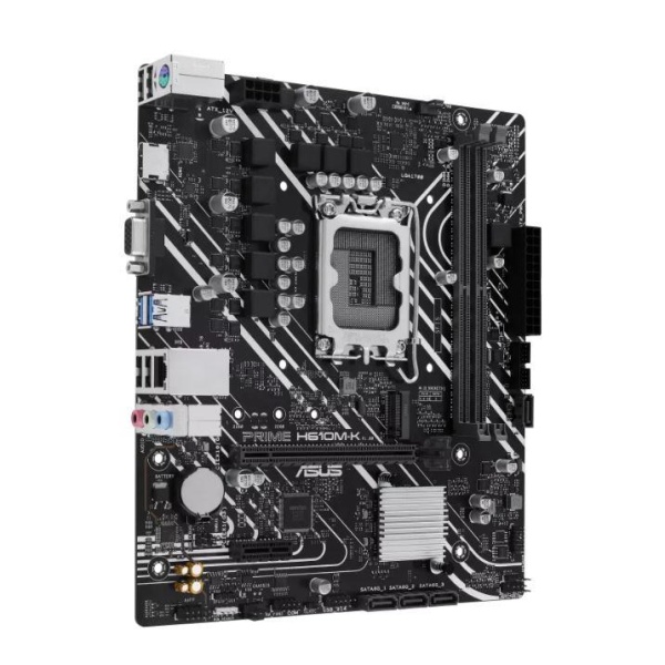 Mainboard ASUS Intel H610 LGA1700 Micro-ATX Memory DDR5 Memory slots 2 1xPCI-Express 3.0 1x 1xPCI-Express 4.0 16x 1xM.2 1x15pin D-sub 1xHDMI 4xUSB 2.0 2xUSB 3.2 1xPS/2 1xRJ45 3xAudio port PRIMEH610M-K - Image 3