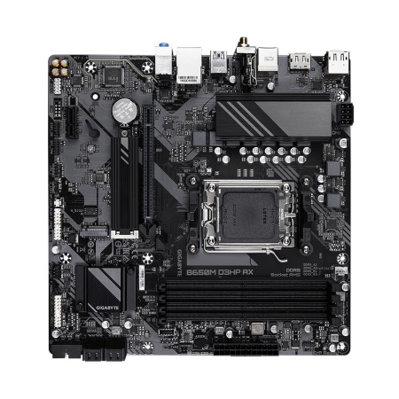 Mainboard GIGABYTE AMD B650 SAM5 Micro-ATX Memory DDR5 Memory slots 4 1xPCI-Express 16x 1xPCI-Express 3.0 1x 2xM.2 1xHDMI 2xDisplayPort 2xUSB 2.0 4xUSB 3.2 1xUSB-C 1xPS/2 1xRJ45 3xAudio port B650MD3HPAX - Image 4