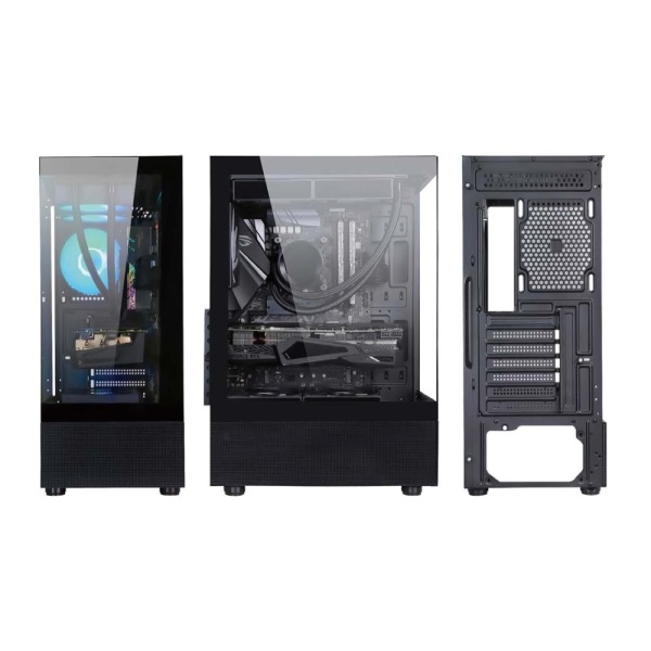 Case GOLDEN TIGER Raider DK-6 MidiTower Case product features Transparent panel Not included ATX Colour Black RAIDERDK6 - Image 2
