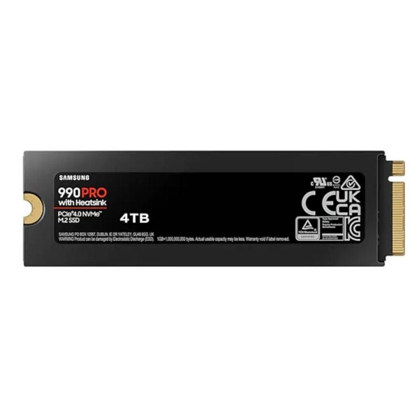 SSD SAMSUNG 990 PRO with Heatsink 4TB M.2 PCIe Gen4 NVMe TLC Write speed 6900 MBytes/sec Read speed 7450 MBytes/sec 2.3mm TBW 1200 TB MTBF 1500000 hours MZ-V9P4T0GW - Image 3
