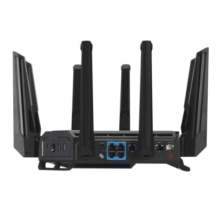 Wireless Router ASUS Wireless Router 19000 Mbps Wi-Fi 6 Wi-Fi 7 IEEE 802.11a IEEE 802.11b IEEE 802.11g IEEE 802.11n IEEE 802.11ac IEEE 802.11ax USB 2.0 USB 3.2 1x10/100/1000M 1x2.5GbE 1x10GbE Number of antennas 8 GT-BE19000 - Image 4