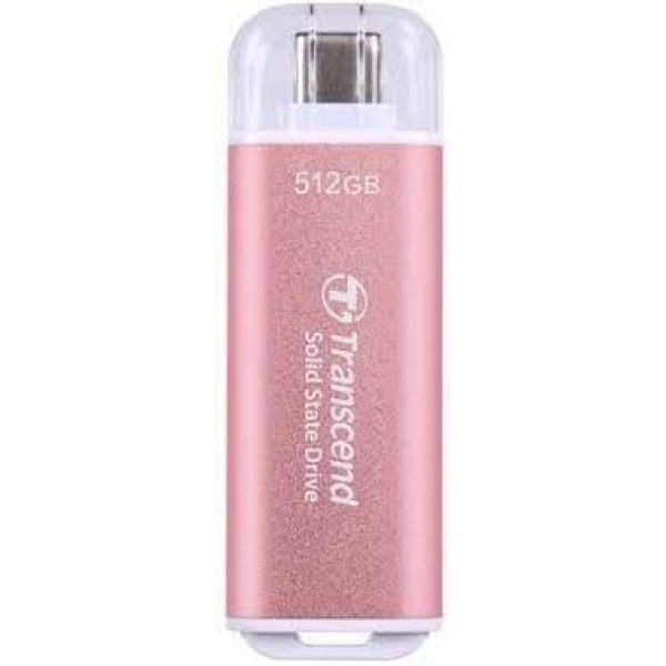 External SSD TRANSCEND ESD300 512GB USB-C 3D NAND Write speed 950 MBytes/sec Read speed 1050 MBytes/sec TS512GESD300P
