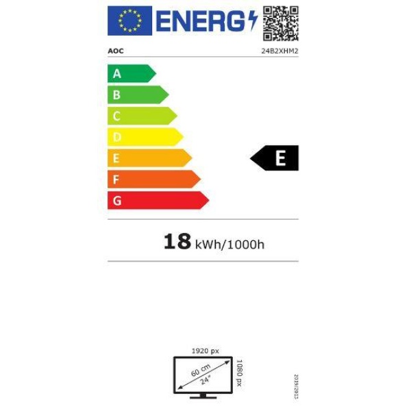 LCD Monitor AOC 24B2XHM2 23.8" Panel VA 1920x1080 16:9 75Hz 4 ms Tilt Colour Black 24B2XHM2 - Image 6