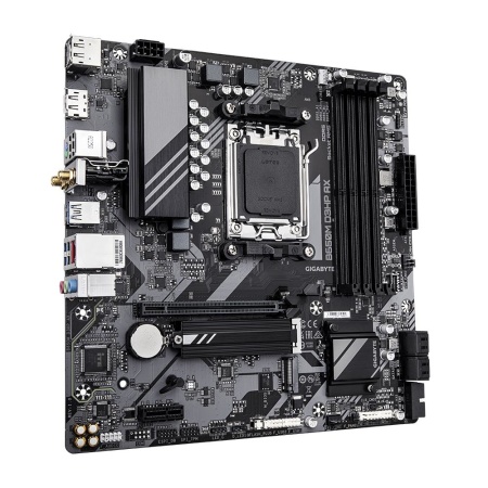 Mainboard GIGABYTE AMD B650 SAM5 Micro-ATX Memory DDR5 Memory slots 4 1xPCI-Express 16x 1xPCI-Express 3.0 1x 2xM.2 1xHDMI 2xDisplayPort 2xUSB 2.0 4xUSB 3.2 1xUSB-C 1xPS/2 1xRJ45 3xAudio port B650MD3HPAX - Image 3