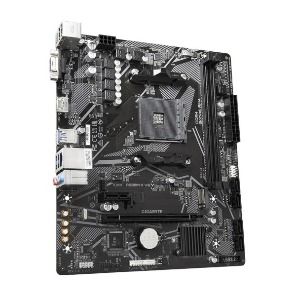 Mainboard GIGABYTE AMD A520 SAM4 Micro-ATX Memory DDR4 Memory slots 2 1xPCI-Express 3.0 1x 1xPCI-Express 3.0 16x 1xM.2 1x15pin D-sub 1xHDMI 2xUSB 2.0 4xUSB 3.2 1xPS/2 1xRJ45 3xAudio port A520MKV21.1 - Image 3