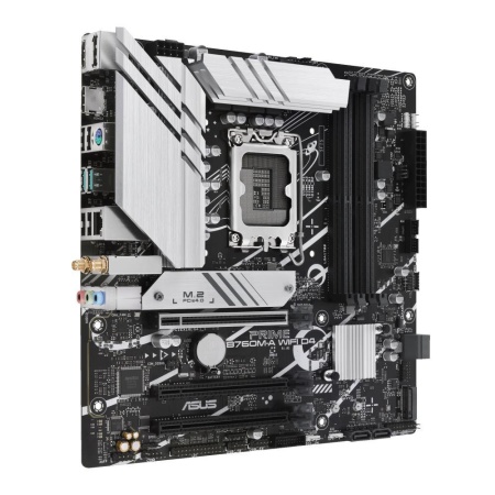 Mainboard ASUS Intel B760 Express LGA1700 Micro-ATX Memory DDR4 Memory slots 4 3xPCI-Express 4.0 16x 2xM.2 2xHDMI 1xDisplayPort 4xUSB 2.0 2xUSB 3.2 1xPS/2 1xRJ45 3xAudio port PRIMEB760M-AWIFID4 - Image 2