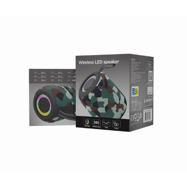 Portable Speaker GEMBIRD Camouflage Portable/Wireless Bluetooth SPK-BT-LED-05-CM - Image 3