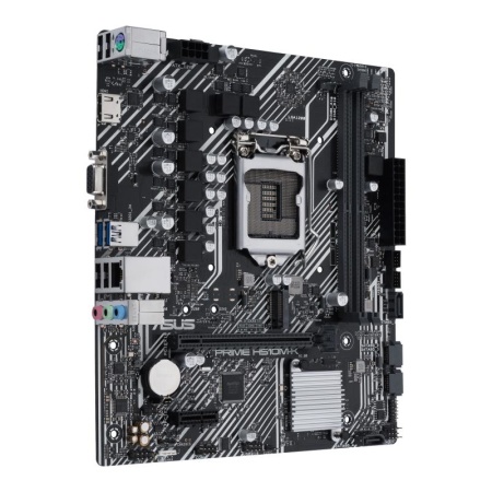 Mainboard ASUS Intel H510 LGA1200 MicroATX 1xPCI-Express 3.0 1x 1xPCI-Express 4.0 16x 1xM.2 Memory DDR4 Memory slots 2 1x15pin D-sub 1xHDMI 2xAudio-In 1xAudio-Out 4xUSB 2.0 2xUSB 3.2 1xPS/2 1xRJ45 PRIMEH510M-K - Image 2
