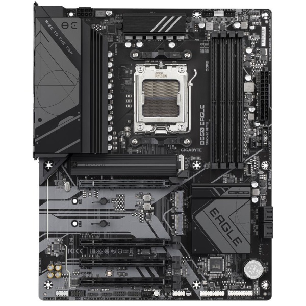 Mainboard GIGABYTE AMD B650 SAM5 ATX Memory DDR5 Memory slots 4 1xPCI-Express 16x 3xPCI-Express 3.0 16x 3xM.2 1xHDMI 1xDisplayPort 1xAudio-In 1xAudio-Out 1xMicrophone 6xUSB 2.0 2xUSB 3.2 1xUSB-C 1xPS/2 1xRJ45 B650EAGLE - Image 2