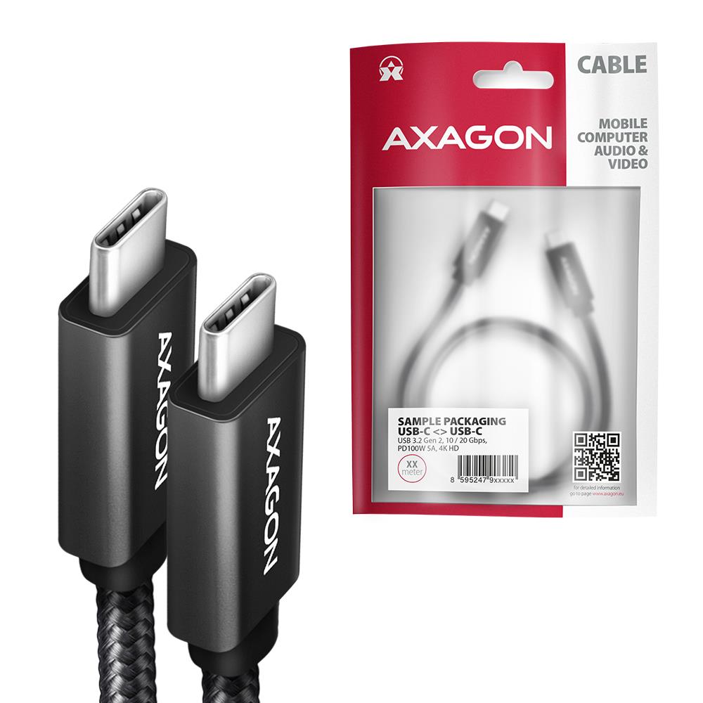 CABLE USB-C TO USB-C 1.5M 100W/BLACK BUCM32-CM15AB AXAGON - Image 3