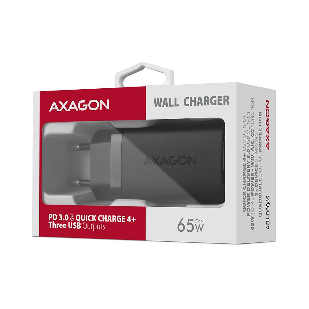 MOBILE CHARGER WALL USB 65W/GAN 3PORT ACU-DPQ65 AXAGON - Image 2