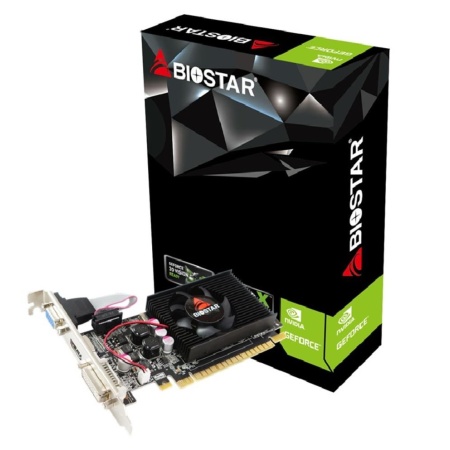 Graphics Card BIOSTAR NVIDIA GeForce 210 1 GB DDR3 64 bit PCIE 2.0 16x Memory 1333 MHz GPU 589 MHz Single Slot Fansink 1x15pin D-sub 1xDVI-D 1xHDMI VN2103NHG6
